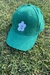 Gorra Flor - verde con blanco