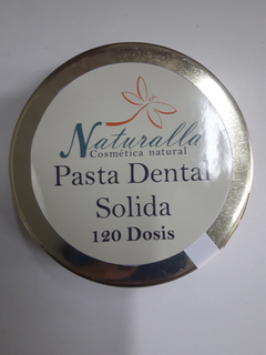 Dentrifico solido en pastillas en lata carbonato de calcio, caolin, curcuma, jengibre, aceite de coco, Salvia y menta, APROX 120 DOSIS - comprar online