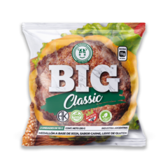 MEDALLON BIG CLASSIC 230 grs SOJA ORGANICA SABOR CARNE FELICES LAS VACAS