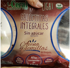 GALLETAS INTEGRALES de SEMILLAS y AVENA x 180 grs