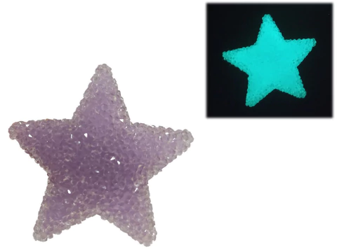 Aplique Resina Brilha no Escuro Estrela Lilás