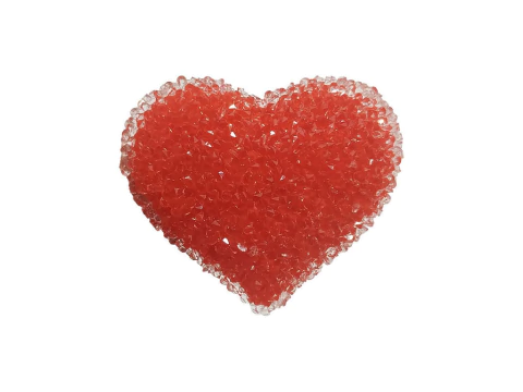 Aplique Resina Coração Vermelho Unidade