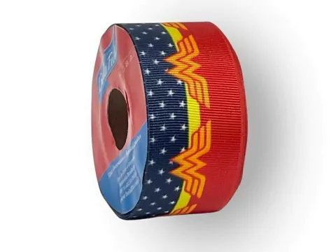 Fita De Gorgurão Estampada 38mm Bela Fita Nº9 Mulher Maravilha