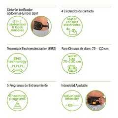 Imagen de Cinturon Electroestimulador Masajeador 2 en 1 Abdominal / Lumbar - EM 39