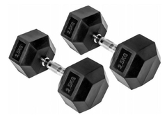 DUMBBELLS MANCUERNA HEXAGONAL CAUCHO 2,5 KG