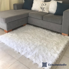 Alfombra o Pie de Cama 1x1 mts Importada Sin Antideslizante Pelo extra largo - tienda online