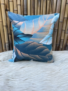 Almohadones Hojas Estampadas Gabardina 50 x 50 cm