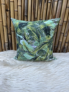 Almohadones Hojas Estampadas Gabardina 50 x 50 cm - tienda online