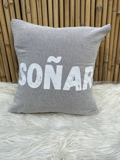 Almohadón Tussor Estampado Frase 40x40 cm