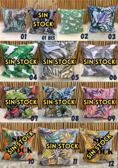 Almohadones Hojas Estampadas Gabardina 40 x 40 cm - EL CHE ALMOHADÓN ®