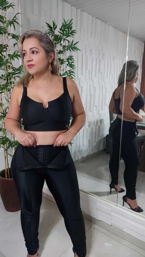 CALÇA LIPO PRETA COM CINTA INTERNA - MALHA PRADA - MB Cintas