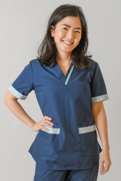 CASACA TINA AZUL MARINO Y CELESTE