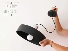 Lampara Olivia- Sombrero Negro - Ekisetum Tienda Deco