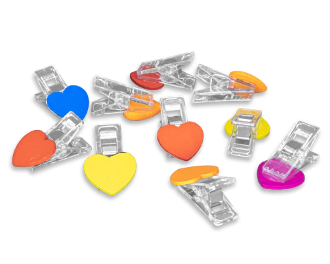 10 Clip's para Costura Plásticos - Coração