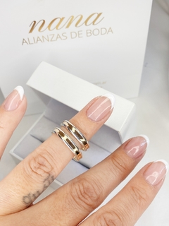 Alianzas Plata 925 centro Oro 18k Macizo 3mm - NANA Alianzas de Boda