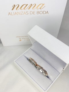 Alianzas Plata 925 y centro de Oro 18kt facetado en internet