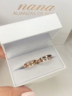 Alianzas Biseladas 3,8mm 6gr el par 5 Brillantes Modelo Aleli en internet