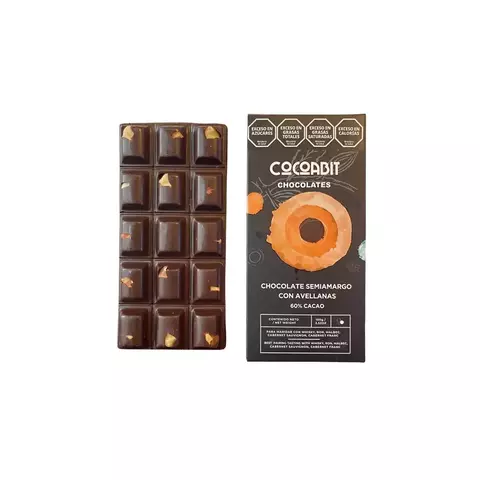 Tableta Chocolate Semiamargo con Avellanas CocoaBit 100 gr.