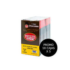 Phillies Titan Chocolate - 10 Cajas x 5