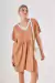 VESTIDO CONNIE CAMEL LÚREX - HIRKUM - Indumentaria Femenina