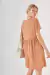 VESTIDO CONNIE CAMEL LÚREX - comprar online