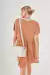 VESTIDO CONNIE CAMEL LÚREX - tienda online