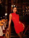 SAIA CURTA EM JERSEY BRUNA VERMELHO - comprar online