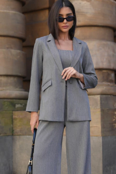 BLAZER ALFAIATARIA CINZA JENNIFER