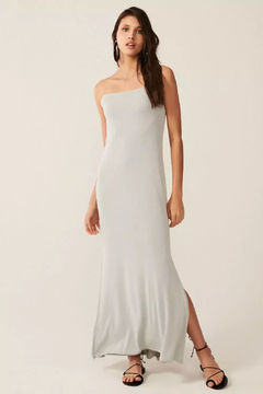 VESTIDO MIDI ANASTACIA CINZA GELO