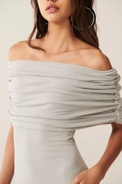 Imagem do VESTIDO MIDI ANASTACIA CINZA GELO