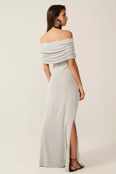 VESTIDO MIDI ANASTACIA CINZA GELO - loja online
