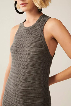 VESTIDO LONGO AGATHA CINZA STONE