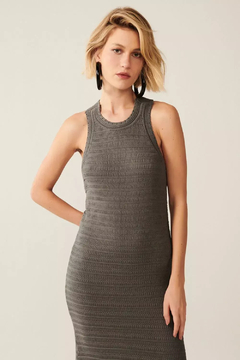 VESTIDO LONGO AGATHA CINZA STONE - T Brand Store