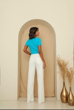 CALÇA JEANS WIDE LEG SARJA OFF WHITE na internet