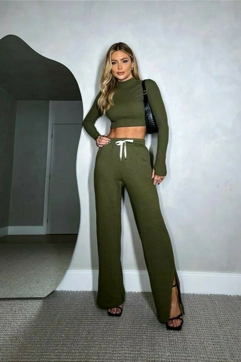 CALÇA MOLETOM VERDE MILITAR