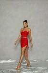 SHORT SAIA COM AMARRAÇÕES VERMELHO