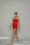 SHORT SAIA COM AMARRAÇÕES VERMELHO