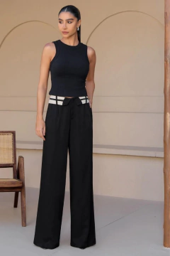 CALÇA WIDE LEG ALFAIATARIA AYA - PRETO