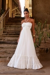 VESTIDO LONGO DE CREPE OFFWHITE CRIS