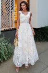 VESTIDO MIDI DE RENDA AREIA ALMERÍA