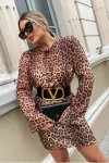 VESTIDO CURTO EM CREPE ANIMAL PRINT