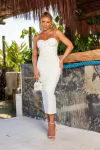 VESTIDO MIDI COM PÉROLA OFFWHITE