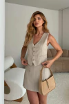 CONJUNTO ALFAIATARIA BEGE BELA