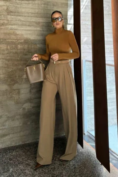 CALÇA ALFAIATARIA CARAMELO ELIETE - comprar online
