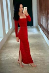 VESTIDO MIDI JERSEY VERMELHO LYRA - comprar online