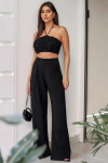 CONJUNTO TOP FLOR ALFAIATARIA JULIA PRETO