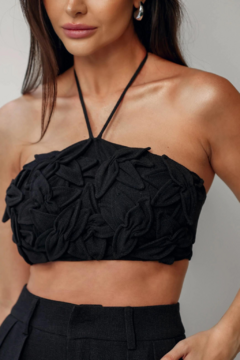 CONJUNTO TOP FLOR ALFAIATARIA JULIA OFFWHITE - T Brand Store