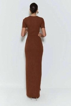VESTIDO LONGO MARROM SILVIA BRAZ - T Brand Store