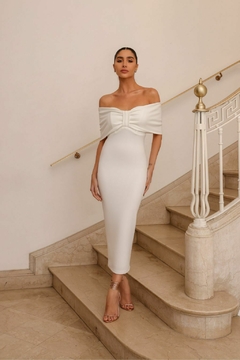 VESTIDO MIDI LAÇO OFF WHITE ÉRICA