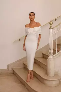 VESTIDO MIDI LAÇO PRETO ÉRICA - comprar online